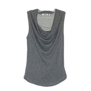 Three Dots Gray Silver Drape Sleeveless Knit Top S